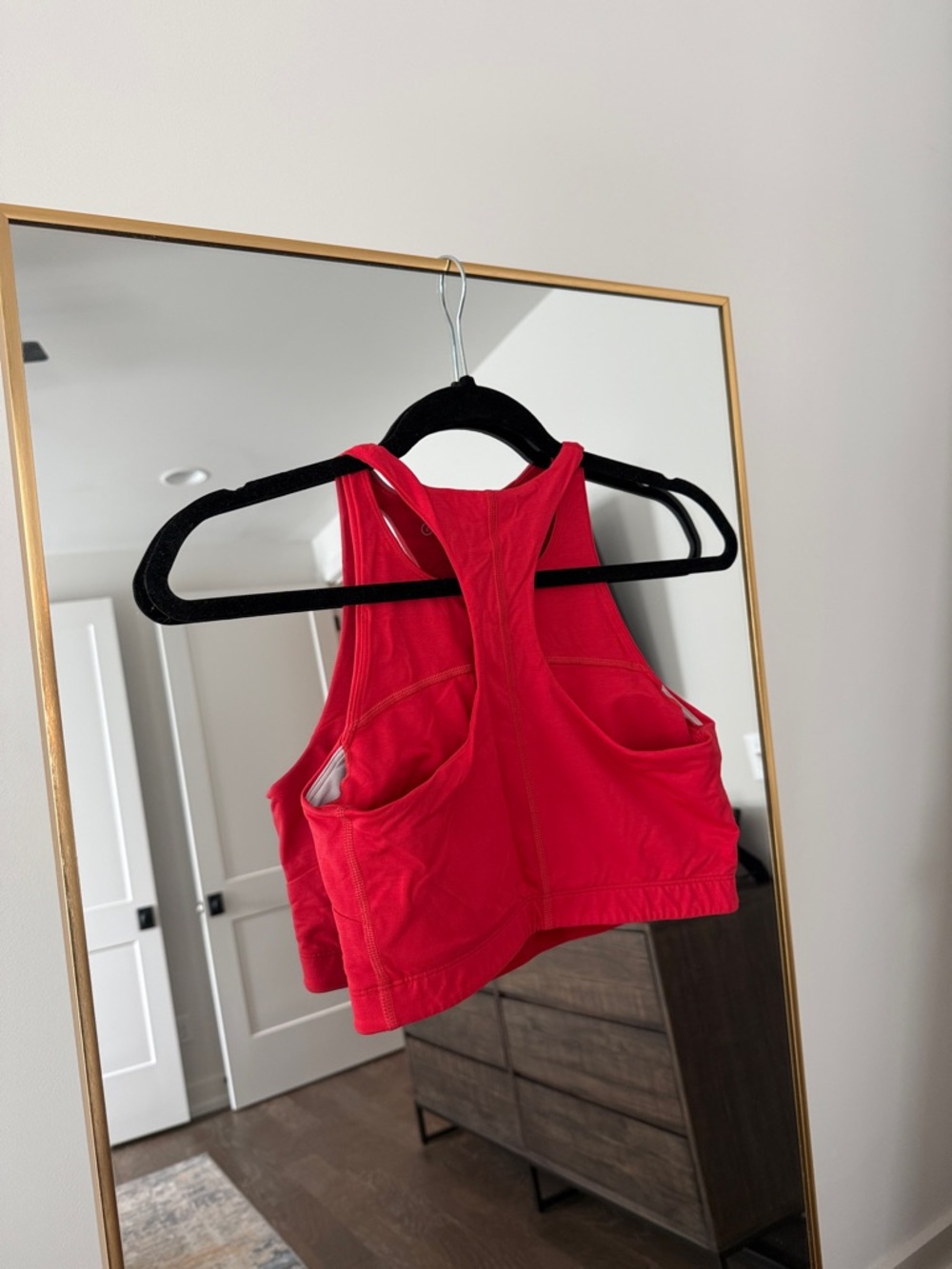 Outdoor Voices Red High-Neck Sports Bra - Picture 3 of 3